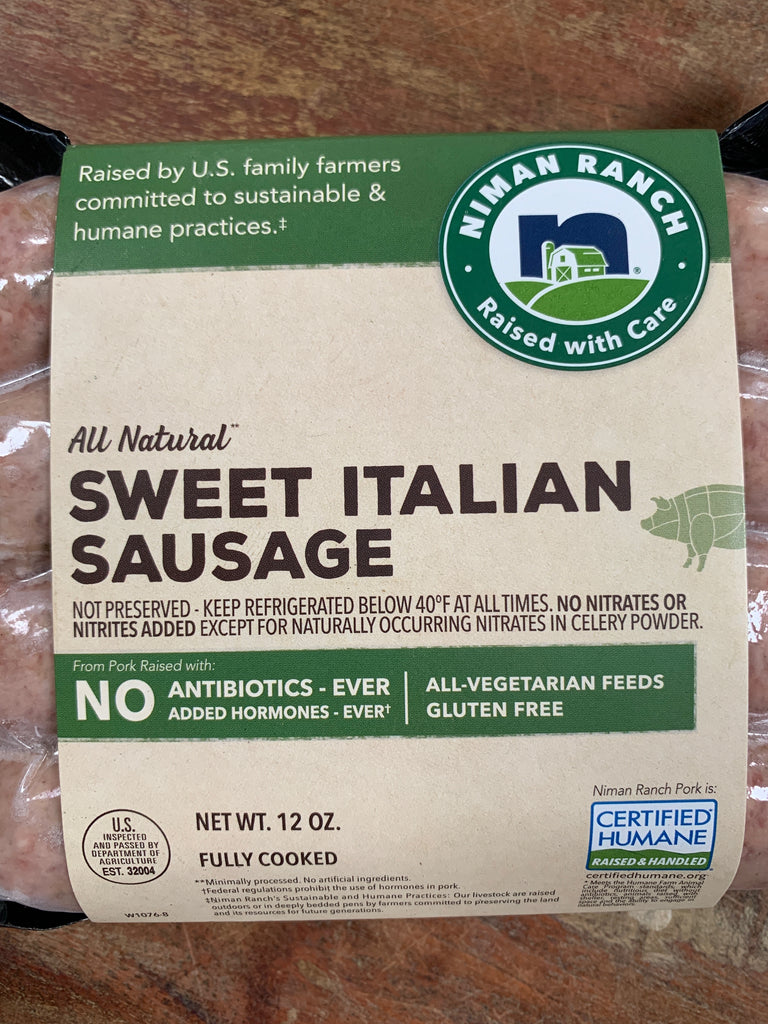 Meat, Niman Ranch Sweet Italian Pork Sausage, 12oz frozen