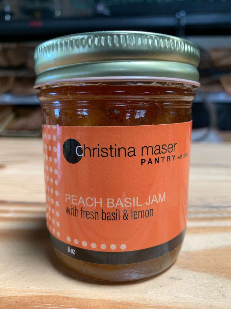 Christina Maser Peach Basil Jam with Lemon, 8oz