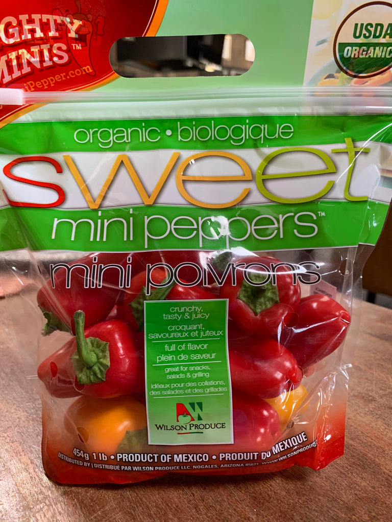 Produce, Organic Sweet Snacking Peppers, mini, 1 bag