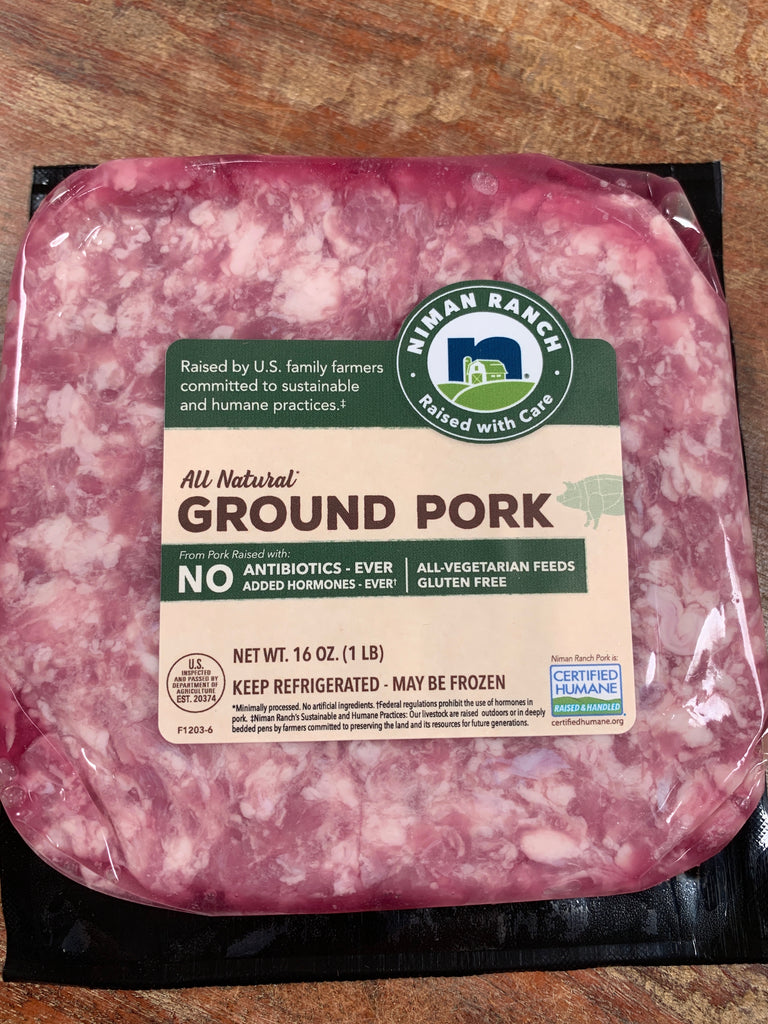 Meat, Niman Ranch Ground Pork, 1lb frozen