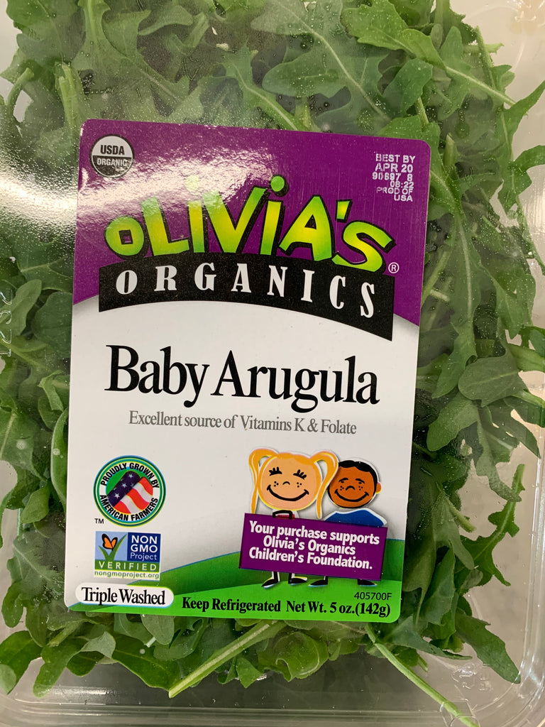 Olivia's Organic Arugula, Clamshell, 5oz.